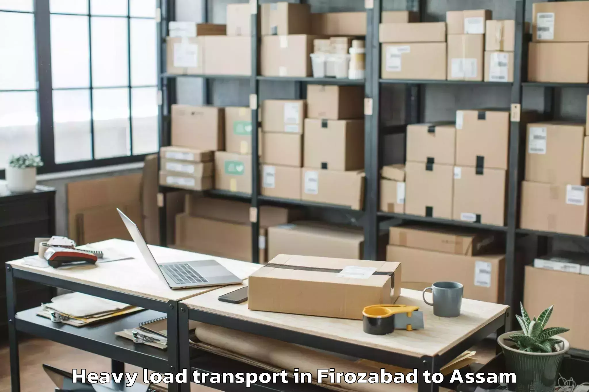 Top Firozabad to Laharighat Heavy Load Transport Available